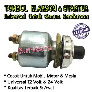 Saklar / Switch / Tombol Untuk Klakson & Starter / Stater Mobil & Motor Universal 12V / 24V - JK260