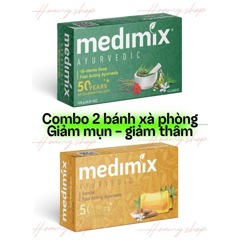 combo 2 bánh xà phòng thiên nhiên medimix chiết xuất 18 thảo dược và nghệ - dầu argan giảm mụn lưng - giảm thâm 125g Dưỡng Body Dưỡng Da Body