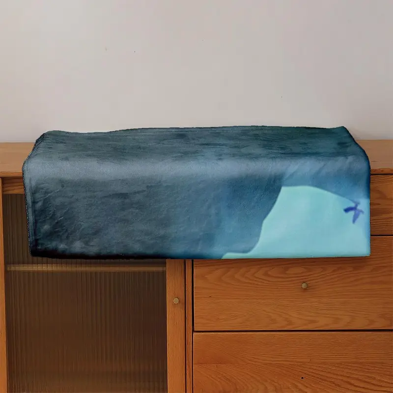 Butterfly & Moon Pattern Blanket, 1 Count Soft Comfortable Warm Throw, Air-conditioned Room Blanket, Warm Nap Blanket for Home & Office 2