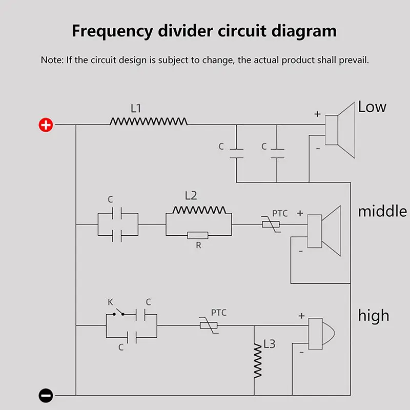 Bộ lọc Crossover âm thanh, Mạch Treble và Bass Trung Bình Hifi, Bộ chia tần số 3 chiều, 250W, Bộ chia tần số 850Hz / 5200Hz, Bộ lọc loa DIY 8