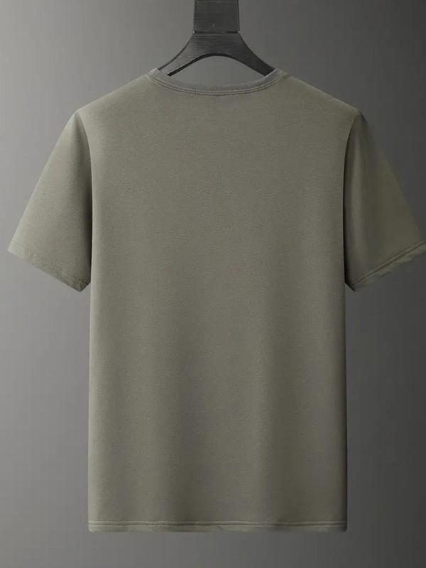 Men's Regular Fit Solid Round Neck Short Sleeve Tee Summer Clothes, Plain Crew Neck T-shirt for Men, Casual Comfy Knitting Mens Tracksuit Top for Summer Travel 6