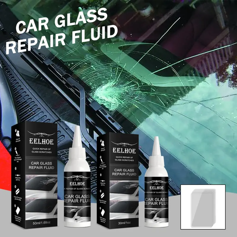 Dụng Cụ Phục Hồi Kính, 30 / 50ml, Sửa Chữa Nhanh, Bảo Dưỡng Nhanh, Độ Bám Dính Mạnh, Lâu Trôi, Keo Phục Hồi Vết Nứt Kính Chắn Gió Ô Tô, Phụ Kiện Xe Hơi 2