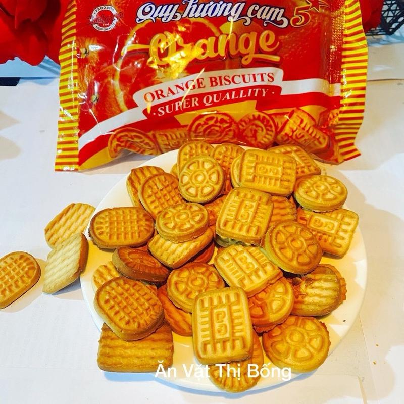 Combo 6 Gói Bánh Quy Hương Cam Hải Châu - Bánh QuyTuổi Thơ (125gram) - Snack, Ăn Vặt