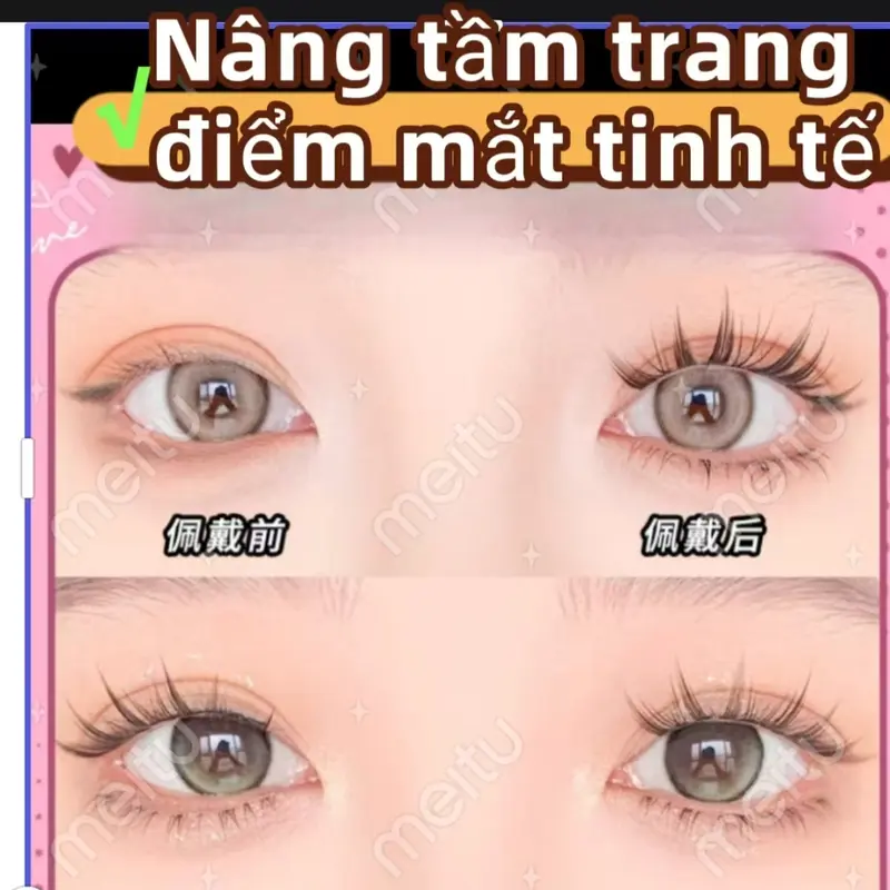 Lông Mi Giả, Thiết Kế Tai Mèo, 10 Hàng, 8-12mm, Thích Hợp Cho Người Mới Bắt Đầu, Phóng Đại Tự Nhiên Cho Mắt, Đẹp Mắt Và Quyến Rũ, Bao Gồm Keo Và Nhíp Đi Kèm 3
