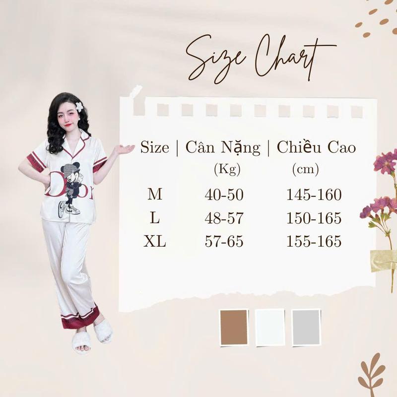 Set bộ đồ ngủ pijama mẹ và bé gái áo cộc quần dài cổ sen Labubu hồng  Women Voi- Tết Polo Top 4