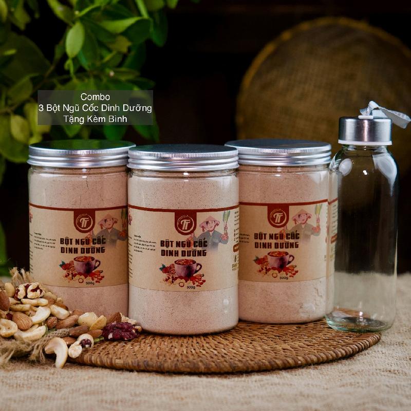 COMBO 1KG500G NGŨ CỐC DINH DƯỠNG TẶNG 1 BÌNH THỦY TINH Food Thức Ăn