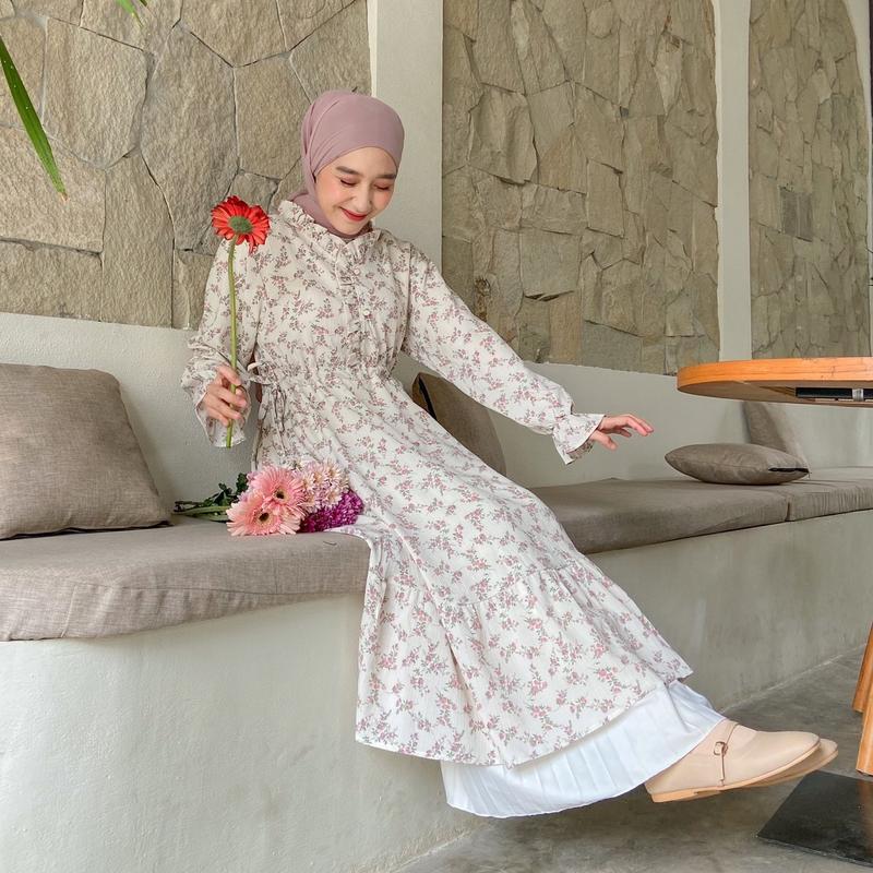 Rose blossom dress | Tunik Korean style | Dress motif bunga | Dress floral 1