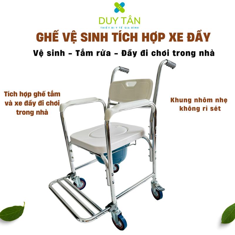 Ghế vệ sinh tích hợp xe lăn ghế tắm dành cho người già OneX -
