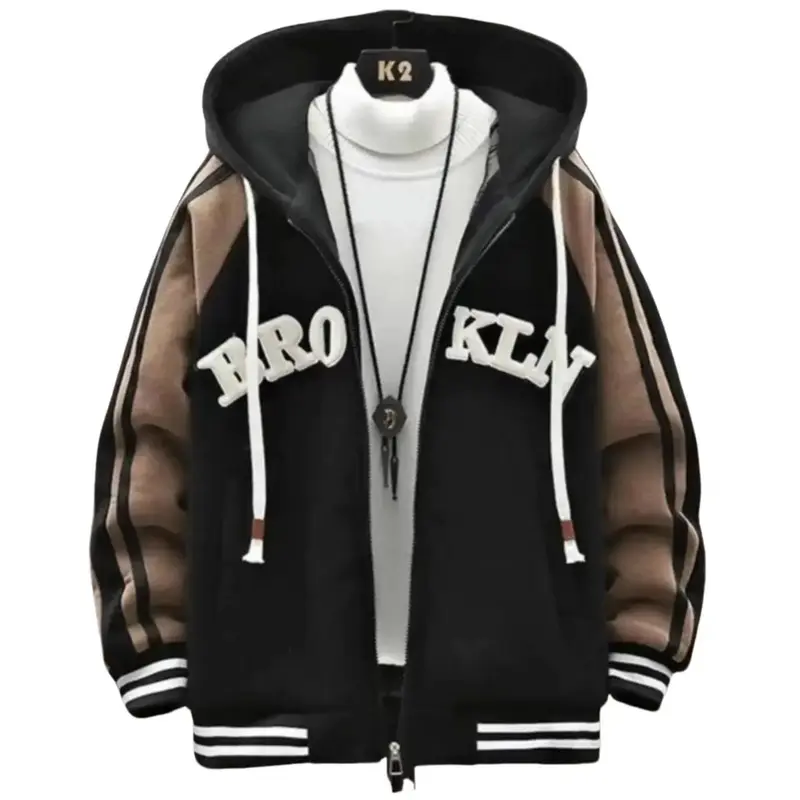 Áo Khoác Cardigan Nam Nữ BROKLN, Jacket Kem Menswear Tre Màu Xám Nhung 0