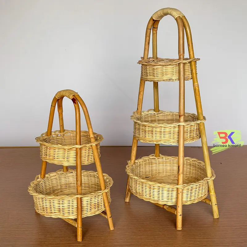 Keranjang Bawang / Rak Bumbu Rotan Susun / Tempat Rempah Dapur kitchen susun hitam 5