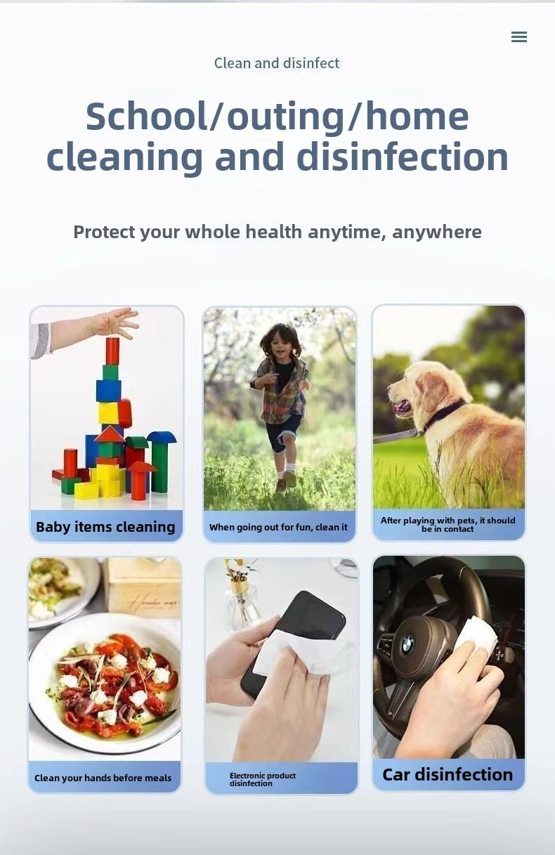 Product Introduction of "75% Alcohol Disinfecting Wipes 80-Pack |   Sanitizing for Home & Office Surfaces |   Bulk Antibacterial Wet Wipes with Portable Design" 3