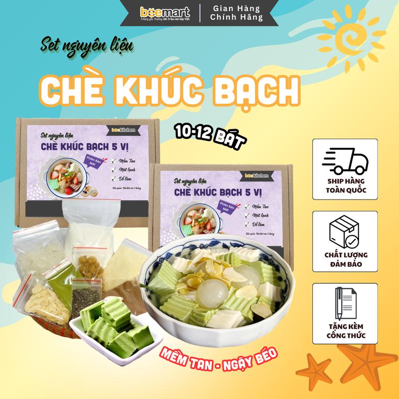 Chè khúc bạch 5 vị set nguyên liệu vị nhà Bee - Vừa giá rẻ lại vừa thơm ngon - Set nấu được 10-12 bát