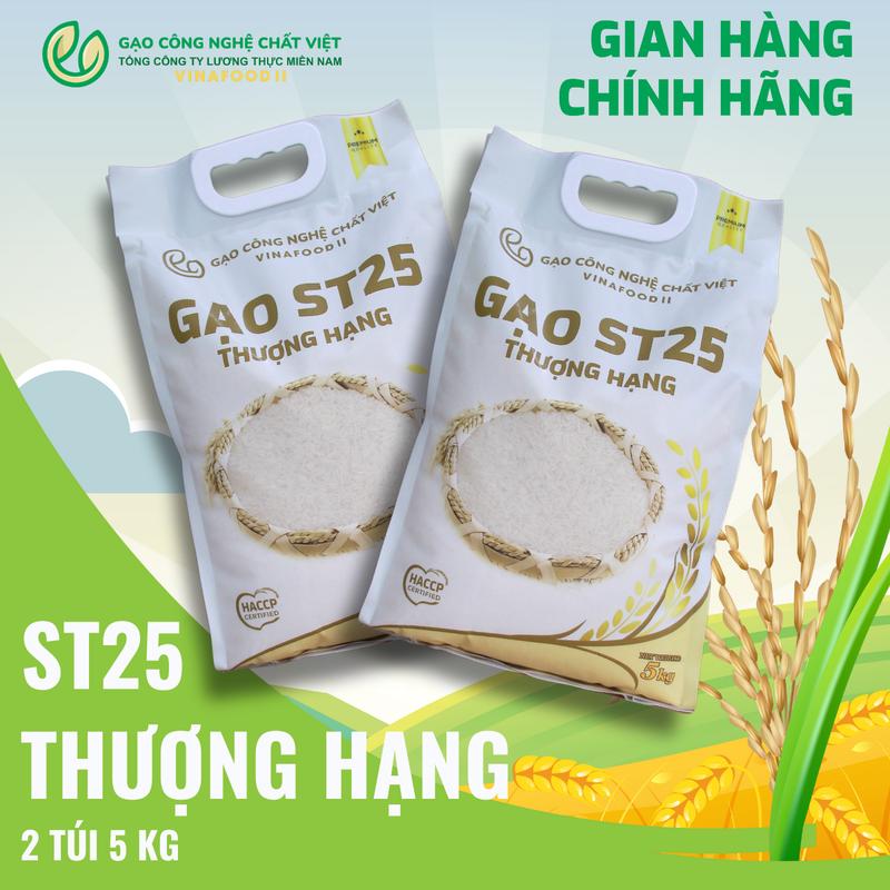 [QUÀ TẶNG KHI MUA 10KG: DẦU ĂN/NƯỚC MẮM/1 KG ĐƯỜNG] Gạo ST25 Thượng Hạng 2 Túi 5kg  - Gạo Công Nghệ Chất Việt 0