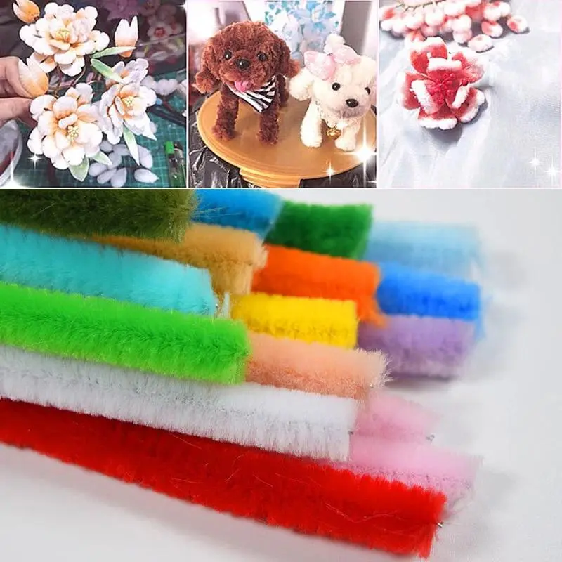 1.5m Plush Twisted Rod Colorful Chenille Twisted Silk DIY Material Pack Handmade Festival Decoration
