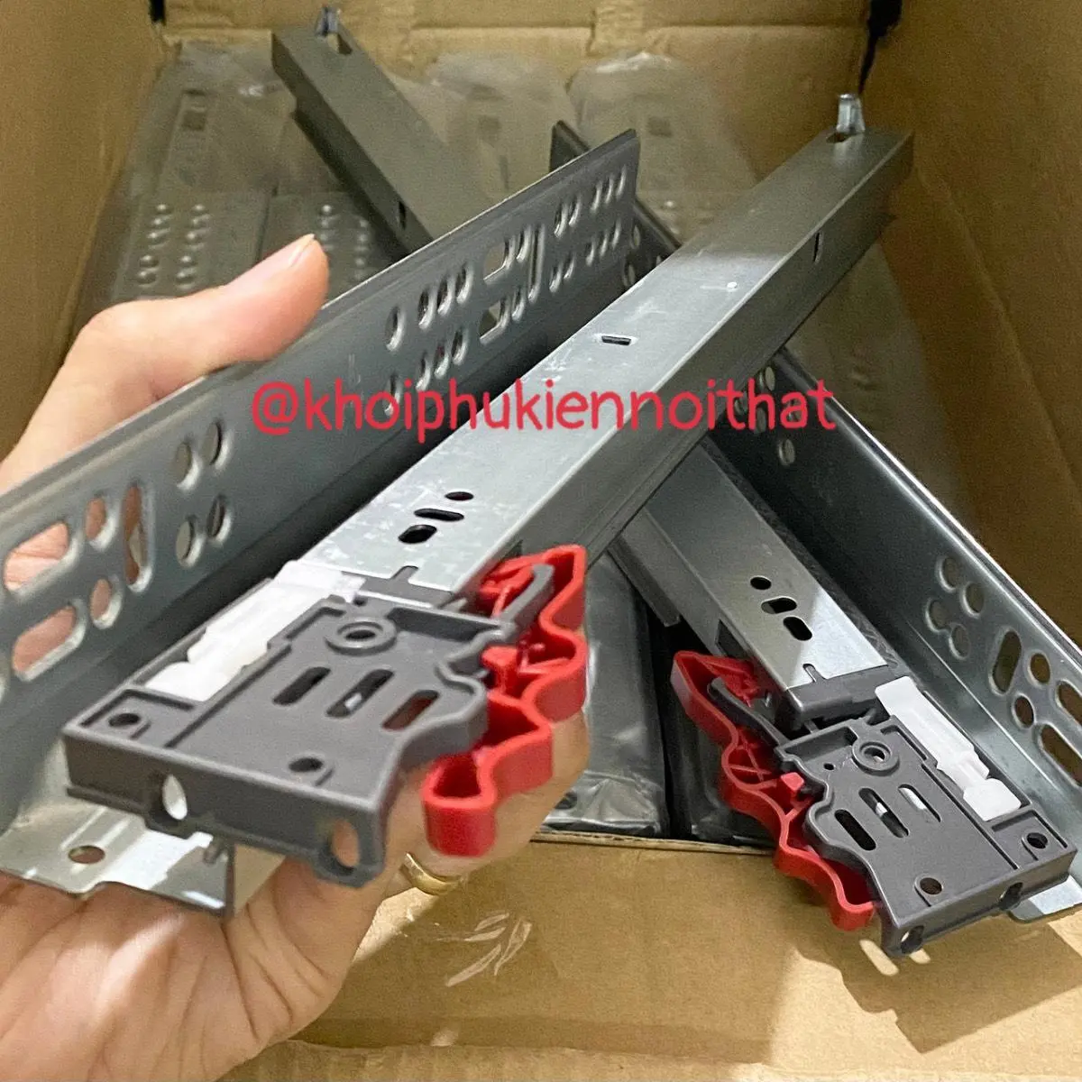 [Hỗ trợ Ship] Ray âm giảm chấn mở toàn phần bề mặt mạ kẽm không han rỉ, ray âm giảm chấn 3 tầng