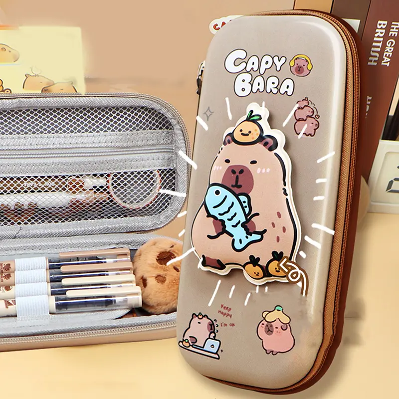 Hộp Đựng Bút Chì Capybara, Thiết Kế 3D Dễ Thương, Chống Rơi, Không Thấm Nước, Thích Hợp Cho Học Sinh, Đồ Dùng Học Tập, Hộp Lưu Trữ, Cứng, Túi Đựng Bút Giải Tỏa Căng Thẳng 2