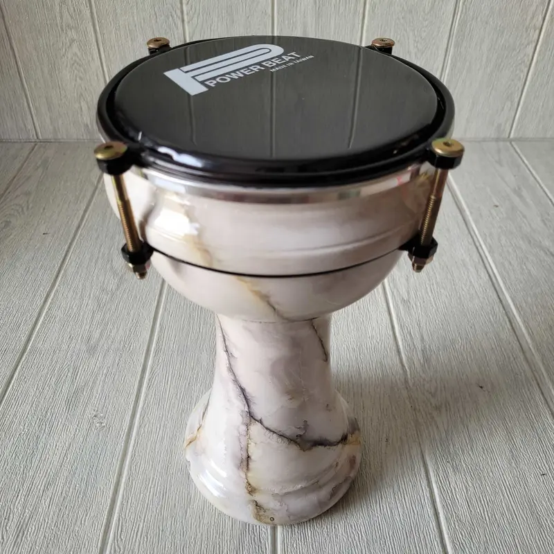Calti Darbuka Dumbuk Anak Motif Marmer Putih Ukuran 6 inch Termurah Kualitas Terbaik Lengkap Tas Kayu Asli 1