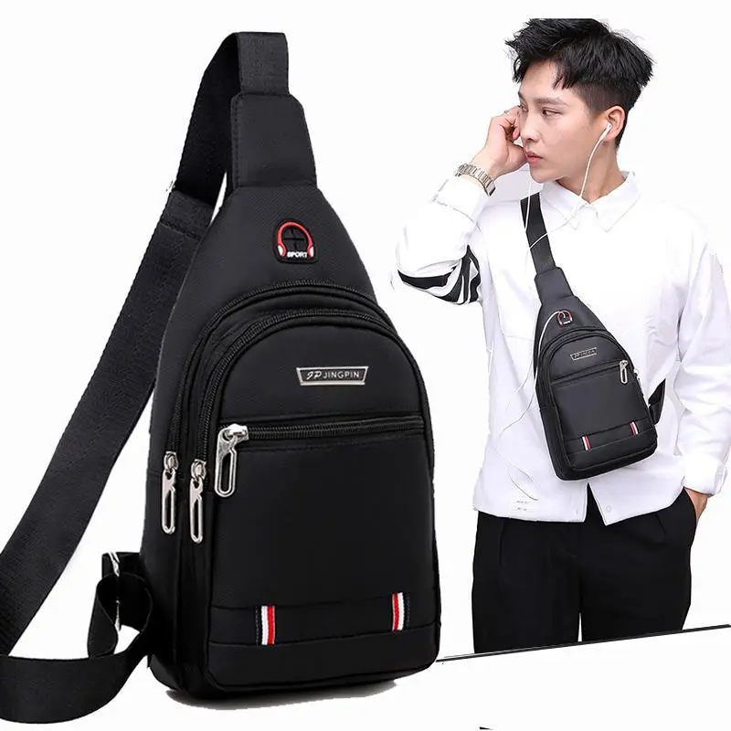 Túi đeo chéo nam 3 ngăn vải canvas unisex chống trầy xước và chống thấm nước đi học, đi chơi, du lịch, dã ngoại có lỗ nhét tai nghe T2 T227