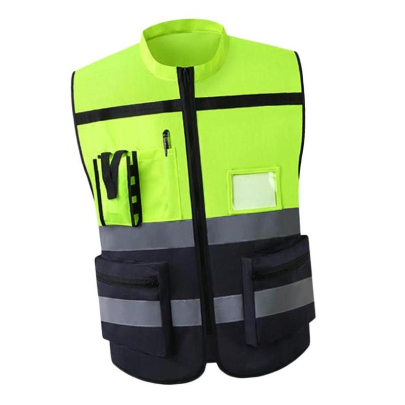 Reflective vest sleeveless safety vest with zip yellow F 5