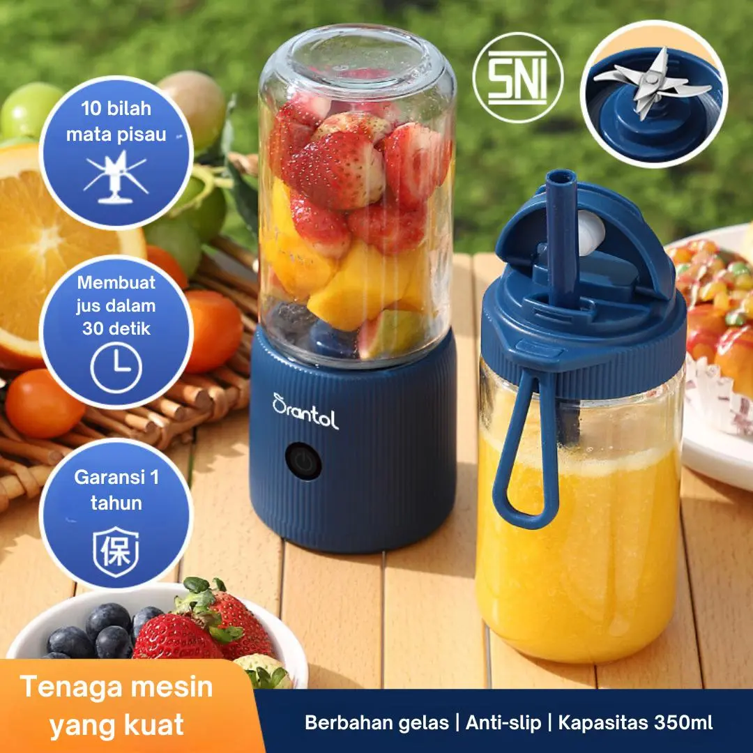 [LIVE]Orantol 10 Pisau Juicer Stainless Steel Juicer Kaca Tebal Juicer Portabel Mini