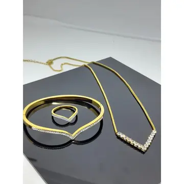 1 set kalung fuji terbaru kalung titanium wanita fuji anti karat Gold Hadiah Perhiasan