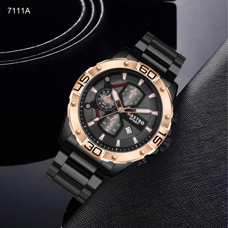 Jam Tangan Pria Gastro 7111A Rantai Stainless Steel Water Resistant 3 ATM Kaca Watches 2