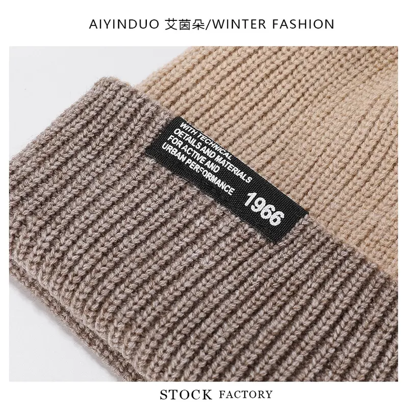 Topi Winter Double Side Knitted Beanie Hat Musim Dingin Kupluk Korean Style Unisex Pria Wanita 1
