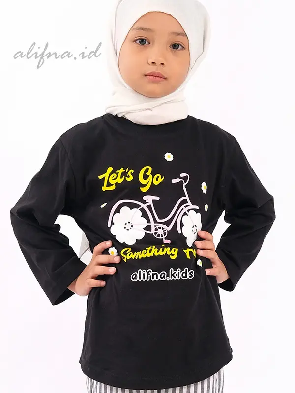 Setelan Anak Perempuan Kaos Katun Terbaru Kekinian usia 5 Sampai 14 Tahun alifna kids01 Baju Celana Fashion 6