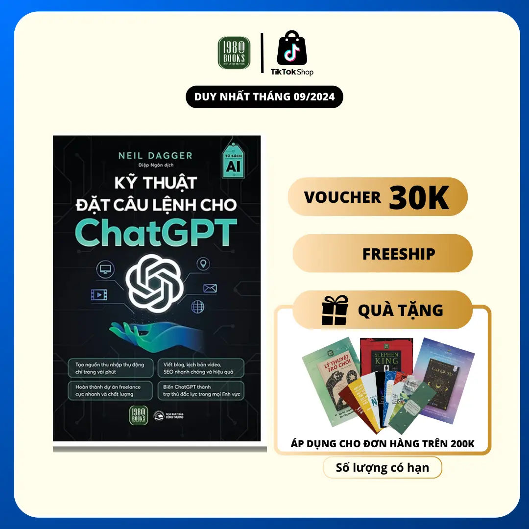 Sách Kỹ Thuật Đặt Câu Lệnh Cho Chat Gpt -  1980Books