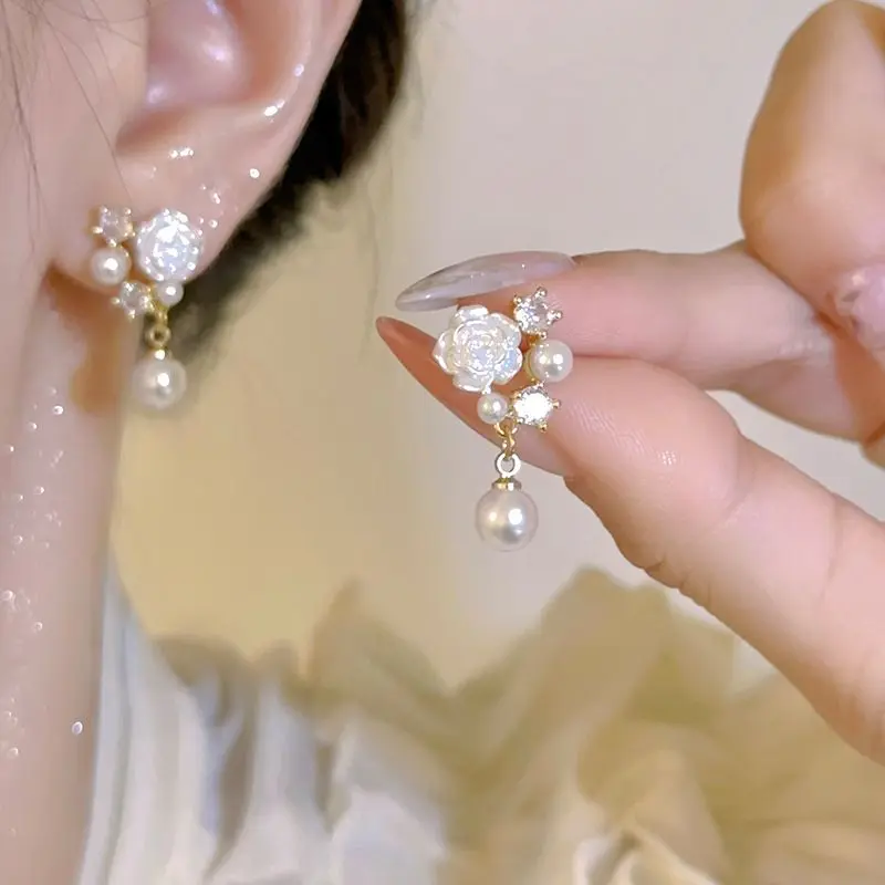 Hoa Tai Hoa Ngọc Trai Phong Cách Pháp, Siêu Thanh Lịch, Giá Cả Phải Chăng, Hoa Tai Đinh tán Cổ Điển Nhỏ Và Tinh Tế Thiết Kế Độc Đáo Hoa Tai Cao Cấp, Dành Cho Phụ Nữ, Năm Phát Hành 2025 [2191]