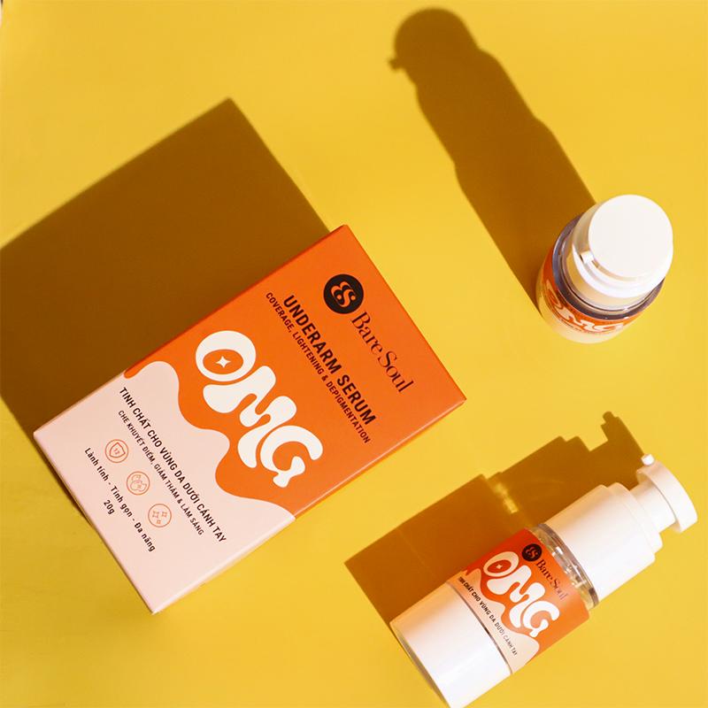 [MÀU CAM] Serum cho nách hỗ trợ che khuyết điểm, hỗ trợ giảm thâm nách & hỗ trợ làm sáng nách BareSoul OMG Underarm Serum 20G 5
