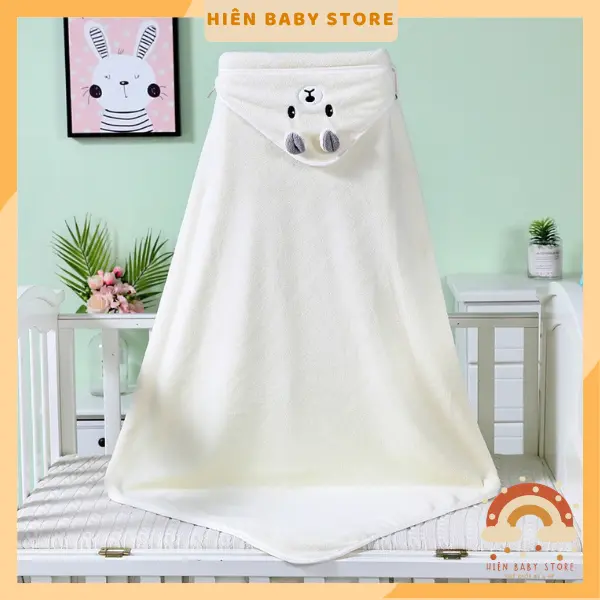Choàng ủ lông hình thú/ Khăn tắm hình thú có mũ nỉ bông, ấm áp mùa đông cho bé mềm ,thấm hút ,không sổ lông an toàn cho be-Hiên baby store 6