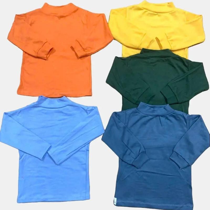 Combo 5 Áo Thun Cổ Lọ Vải Cotton Cho Bé Trai Bé Gái Từ 3 Đến 16 Kí , Áo thun cổ cao cho bé, Hoodie