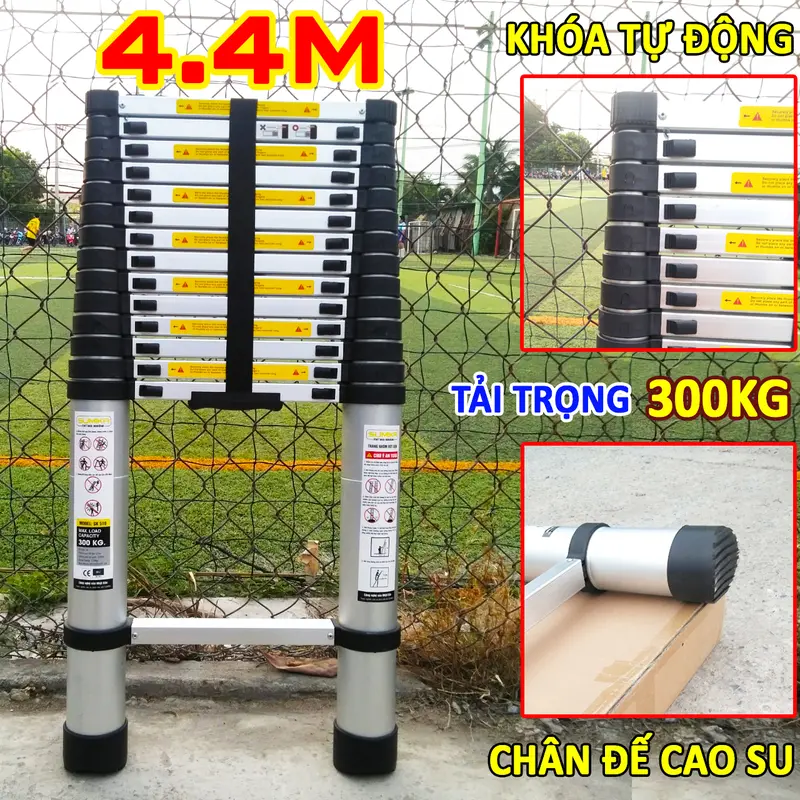 Thang nhôm rút đơn xếp gọn chính hãng SUMIKA (cao từ 3.2M đến 6M) tải trọng 300KG, bảo hành 2 năm,thang đa năng, SK260, SK320, SK380, SK440, SK510, SK600 5