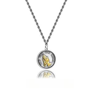 Kalung Keluli Titanium, Reka Bentuk Tangan Solat Bergaya, Serba guna dan Aksesori Unik, Sesuai untuk Semua Orang Jewelry Necklaces baddies  chain