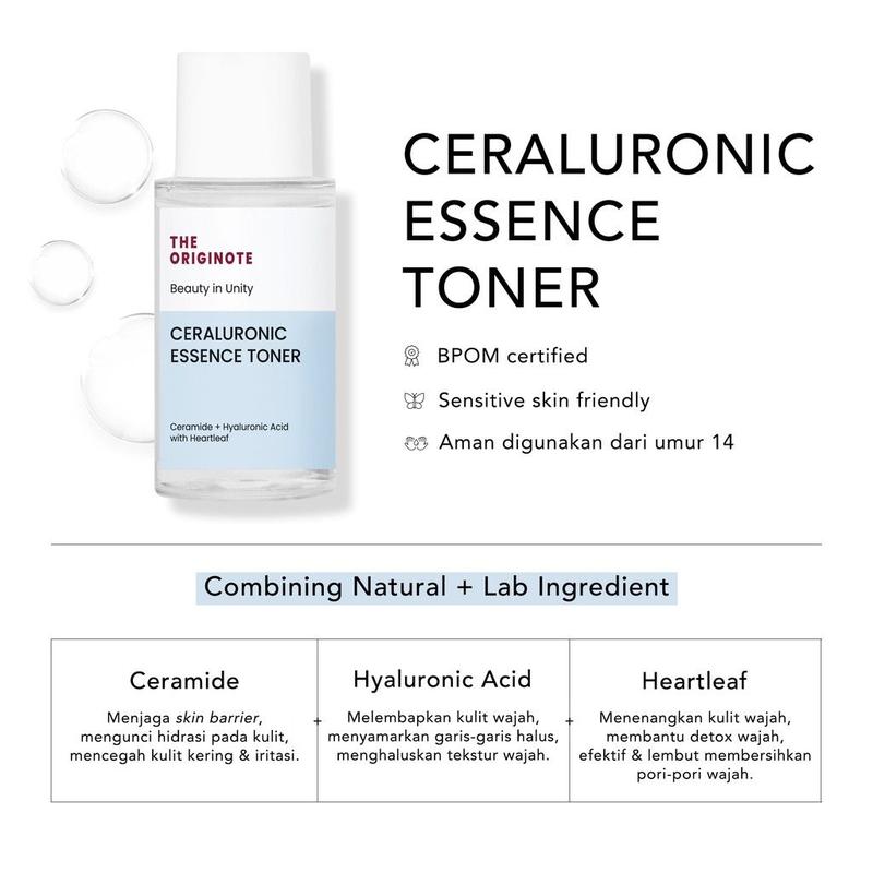 The Originote Ceraluronic Essence Toner & H-LLOW Clarifying Toner 80ml 4