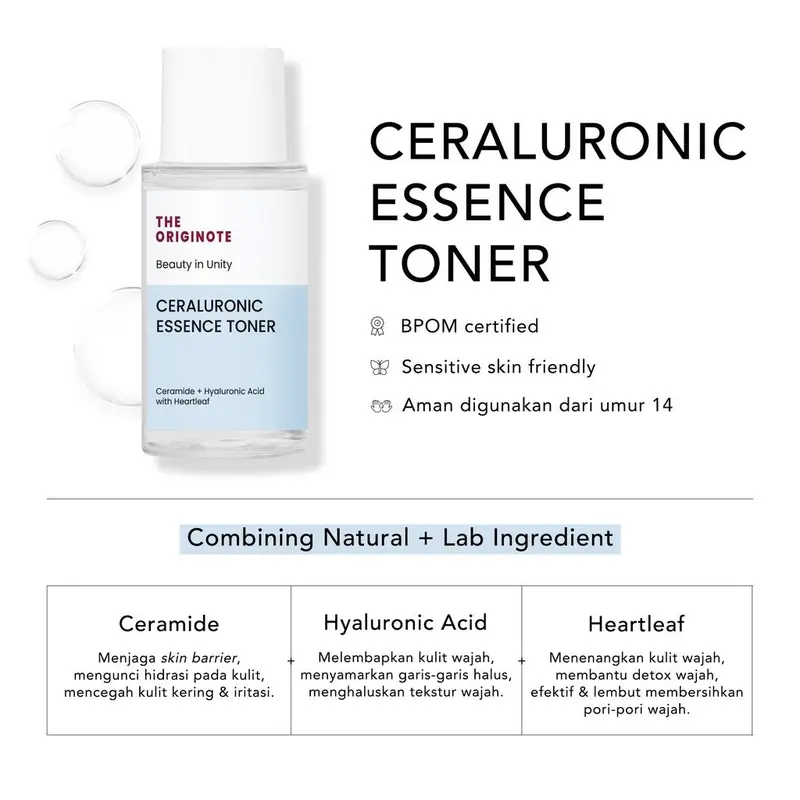 The Originote Ceraluronic Essence Toner & H-LLOW Clarifying Toner 80ml 4