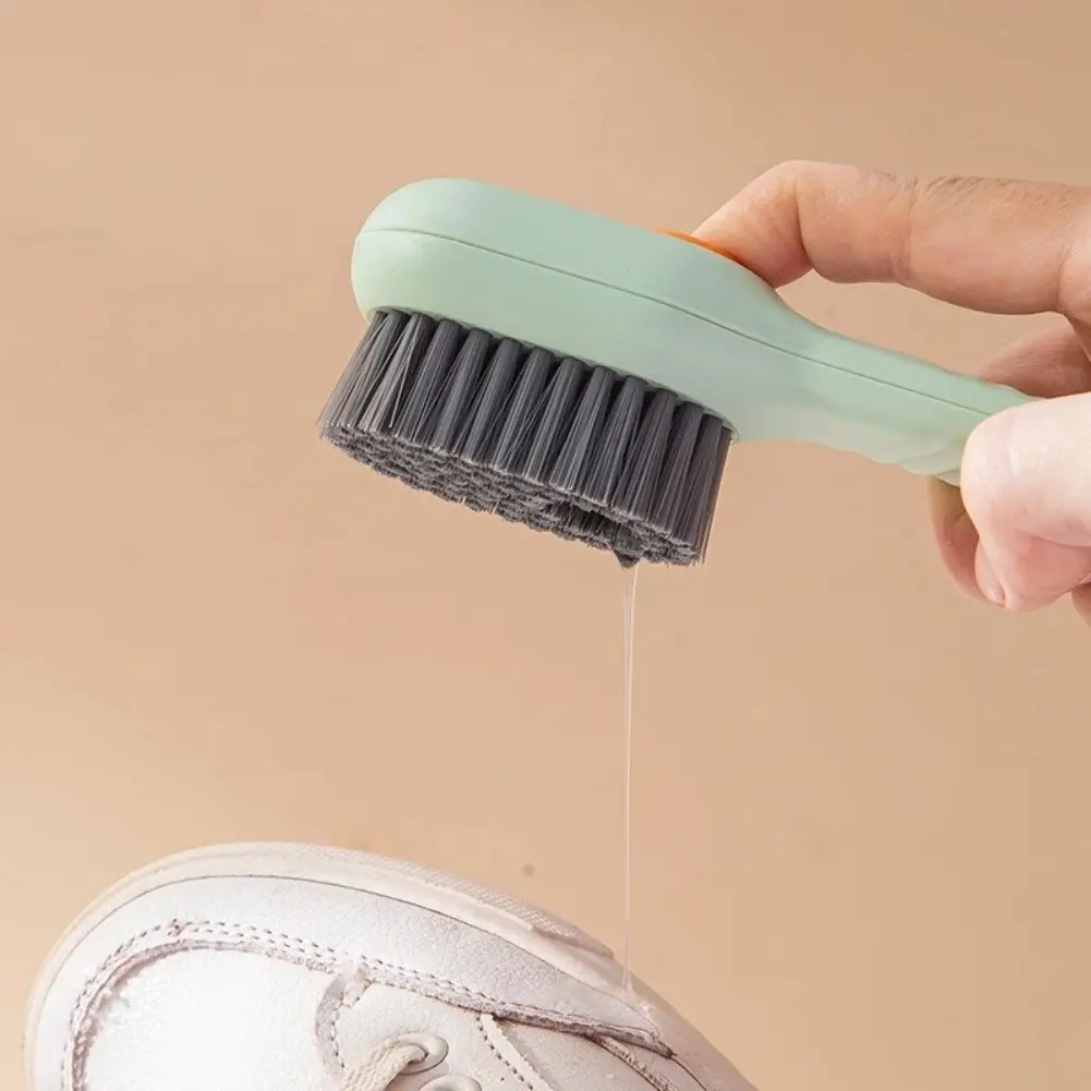 Cleaning tool: multifunctional soft brush, automatic liquid filling, making household cleaning easier Shoe Silicone Comfortable Hand bathroom  cleaner