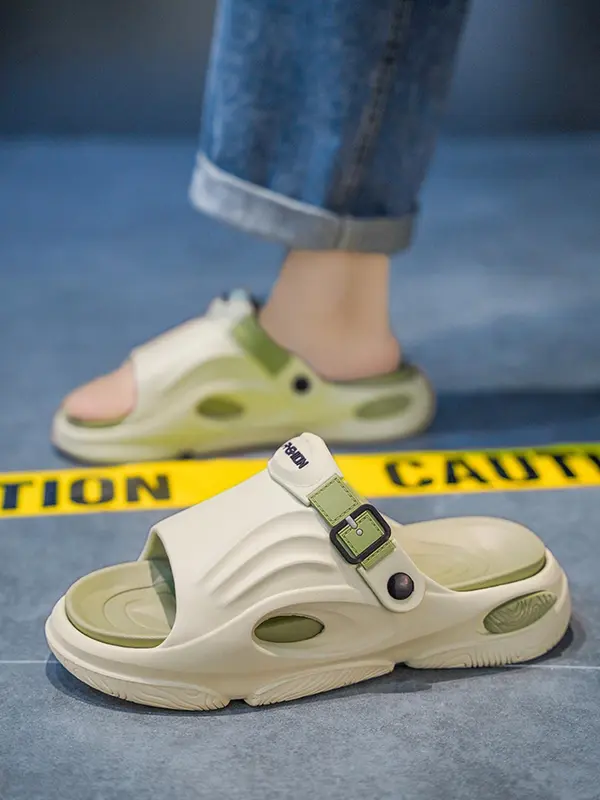 Men's Colorblock Patchwork Design Slides, Casual Comfortable Non-slip Slippers for Summer, Soft Comfy Home Slippers for Indoor Outdoor Wear, Walking Shoes 5