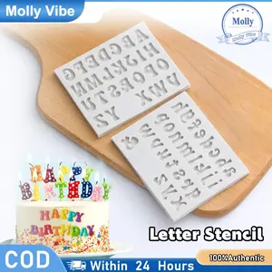 Cetakan Huruf & Angka Silikon DIY - Untuk Fondant, Coklat, Dekorasi Kue Ulang Tahun