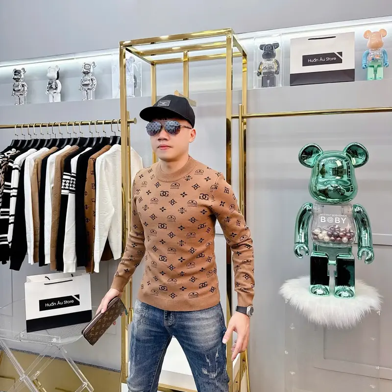 Mã 2202: Áo Len Nam Tuyết Mịn Cổ Tròn Quảng Châu Dài Tay Chất Len Mềm Mịn Cao Cấp Cực Ấm 3
