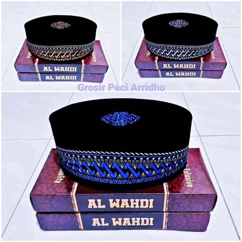 Peci Hitam Motif Anak Dan Dewasa Songkok Hitam Motif Batik Bordir 0
