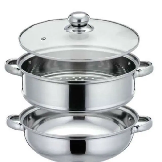 DISKON Panci kukus 2 susun stainless 28cm bahan stainless streamer