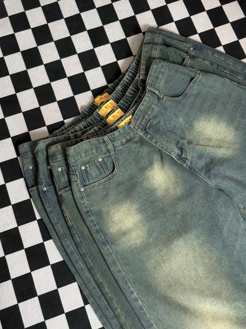 Product Introduction of [Bigsize] Quần Jean dáng dài ống rộng Unisex nam nữ nhà Mèo Mập trẻ trung cá tính có lưng thun từ 85-150kg 7