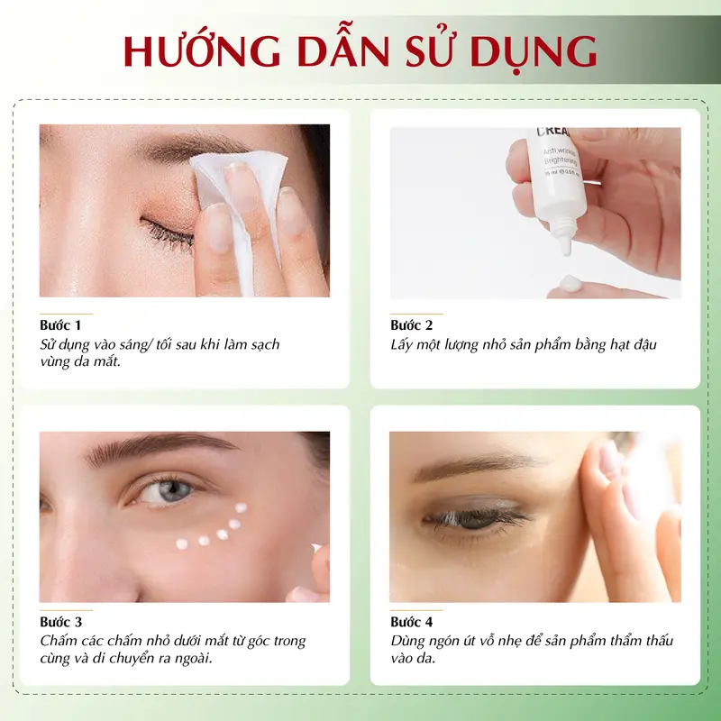 [02 TUÝP] Kem Mắt Abera 15ml - Tặng 01 máy massage mắt - Hỗ trợ giảm thâm mắt và nếp nhăn mắt 3