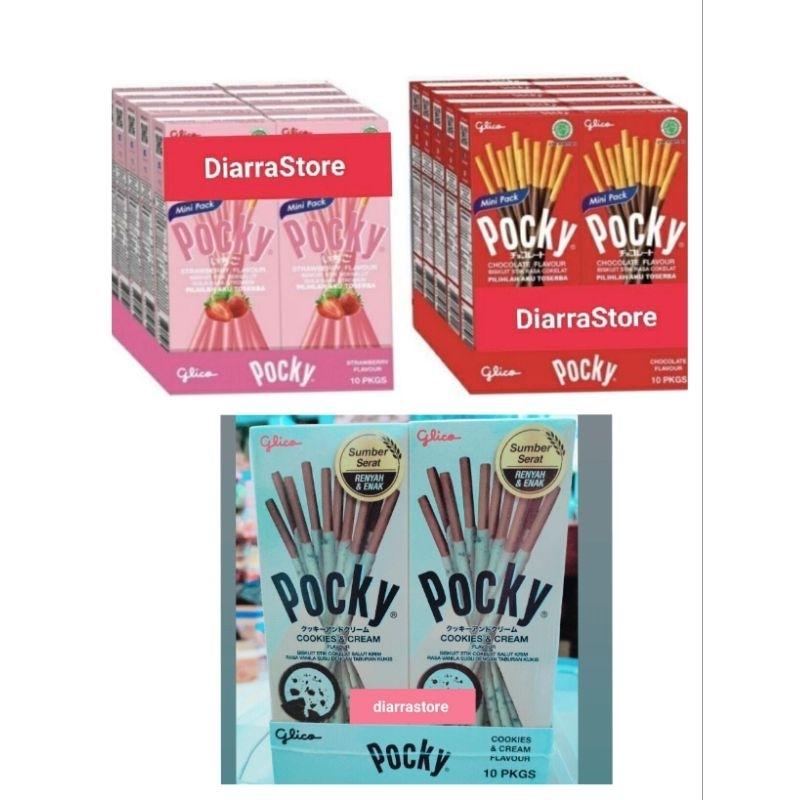 Pocky Mini 1 box isi 10 coklat / strawberry / Cookies Cream - Shop ...