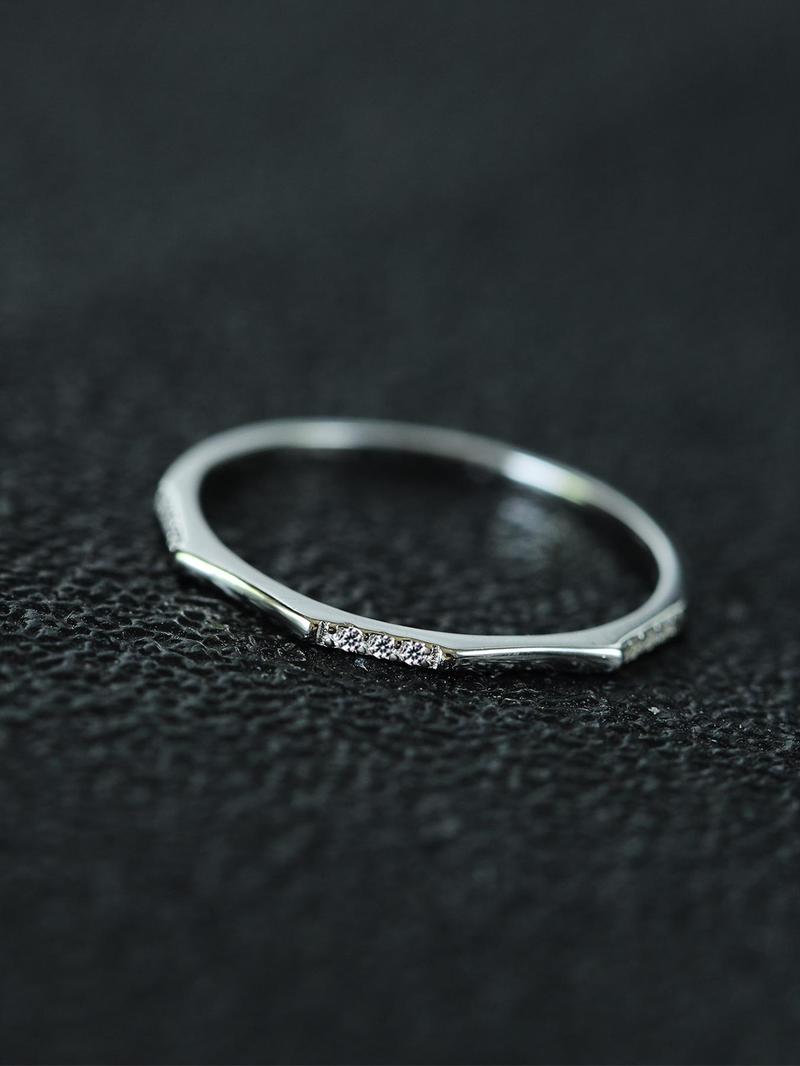 Product Introduction of S925 Sterling Silver Fashionable Rhinestone Decorated Ring, Elegant Jewelry for Women for Party, Daily Clothing Decor, Trendy All-match & Exquisite Jewelry for Birthday Gift 7