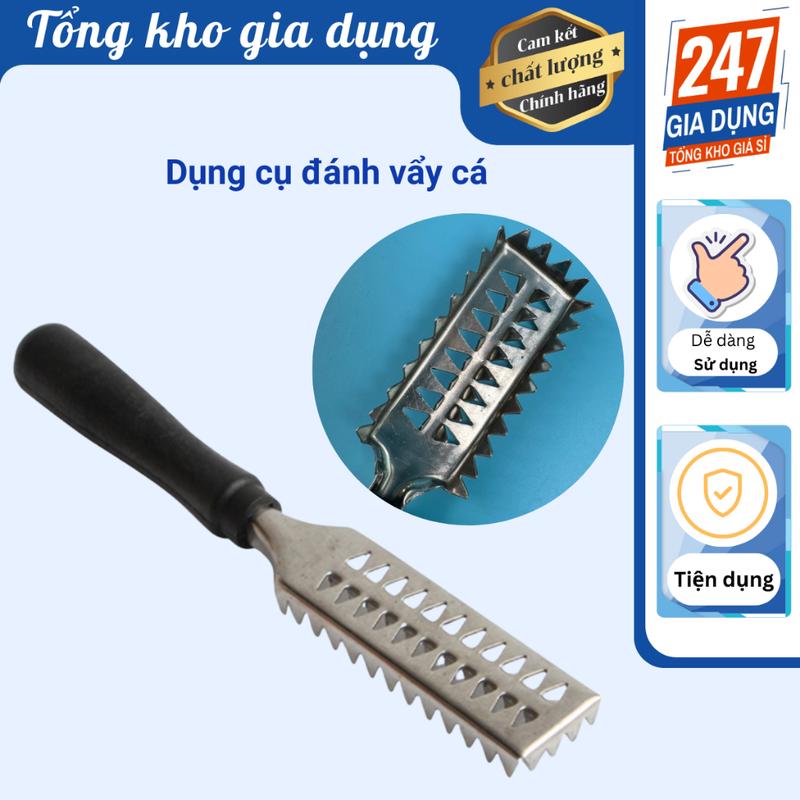  Dụng cụ đánh vảy cá inox cán nhựadễ sử dụng 
