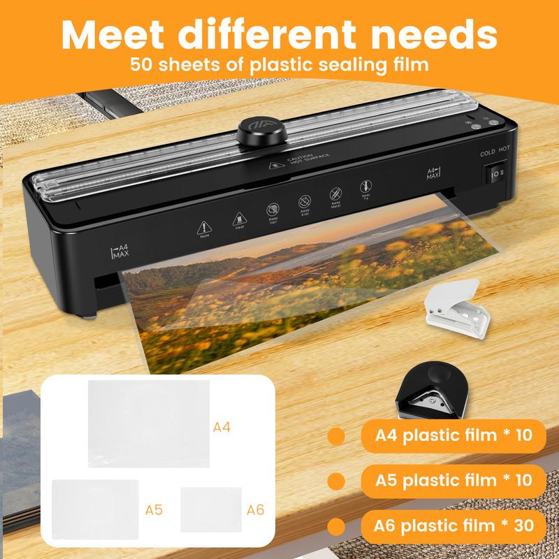 Product Introduction of Laminator Machine Kit 13 Inch Multifunctional Thermal Lamination Machine Safe A4 Office Laminator Household Laminator Machine with 50 Laminating Sheet for Home Office 4u162 30