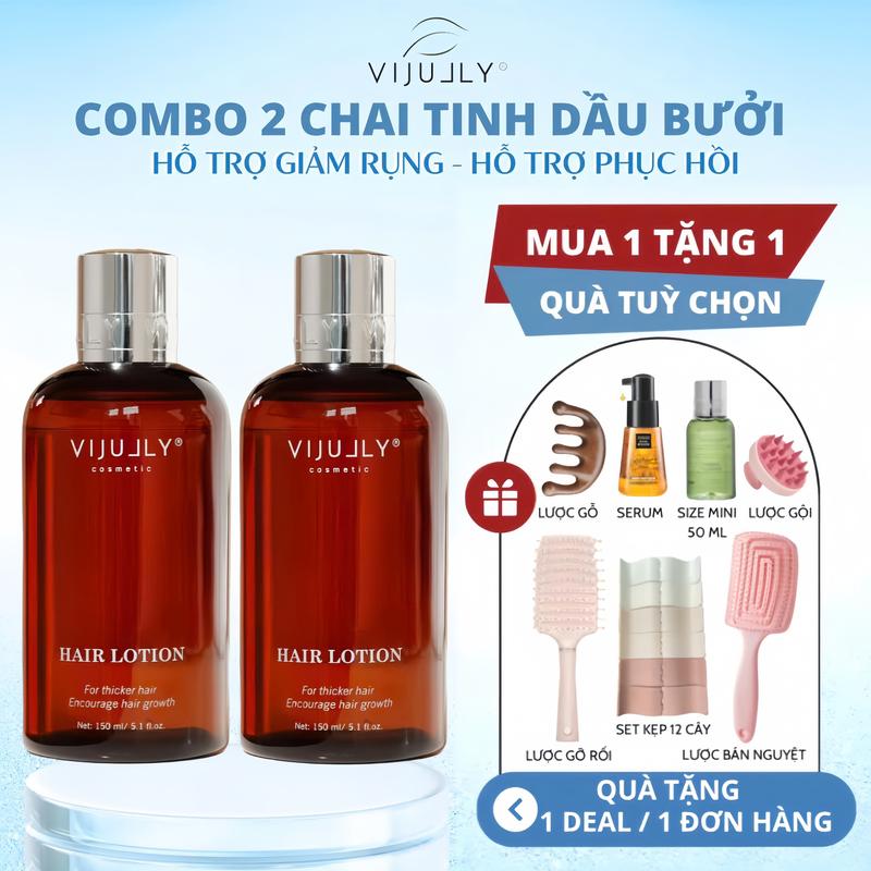 [ COMBO 2 CHAI ] Xịt tinh dầu bưởi ViJully giúp hỗ trợ giảm rụng tóc , hỗ trợ mọc tóc con , xịt dưỡng tóc Vi Jully